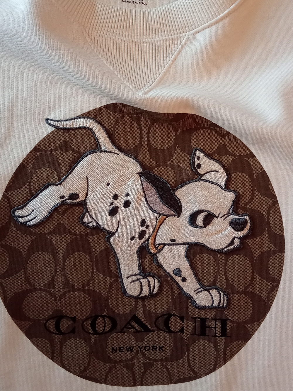 Coach Oversized White Sweatshirt with Disneys 101 Dalmatians